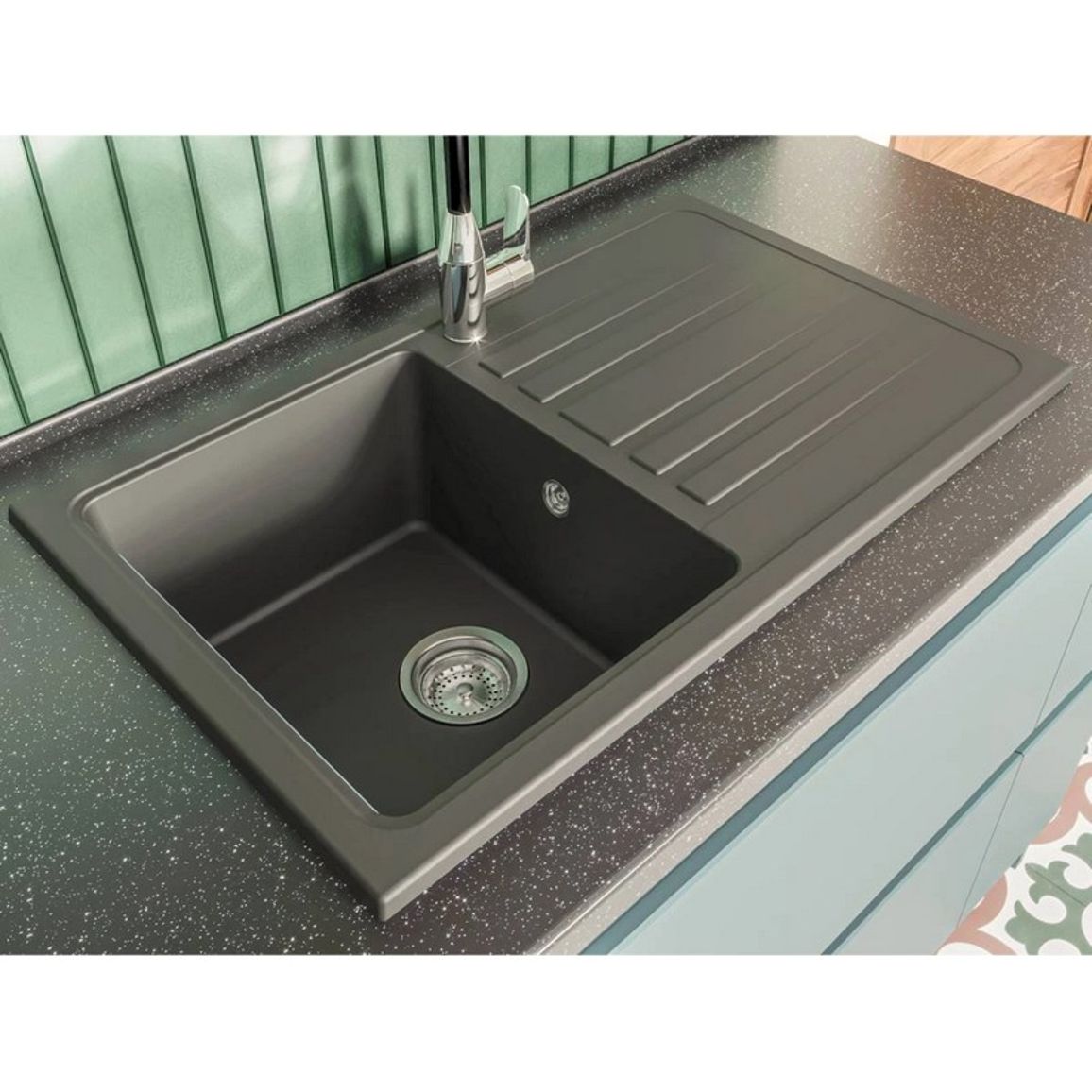 Кухонна мийка VERSAL black shine mirastone Miraggio Кухонна мийка VERSAL black shine mirastone Miraggio