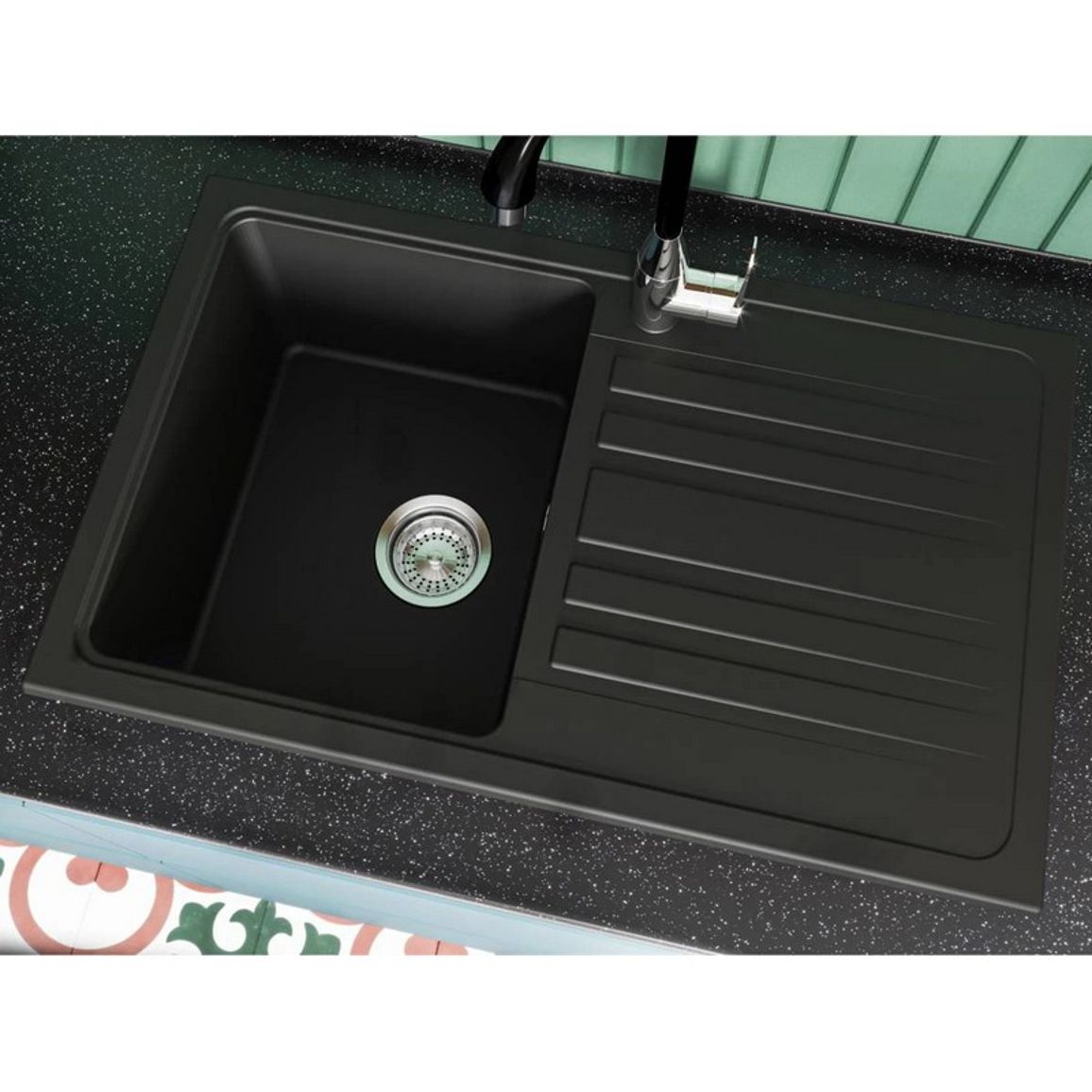 Кухонна мийка VERSAL black shine mirastone Miraggio Кухонна мийка VERSAL black shine mirastone Miraggio