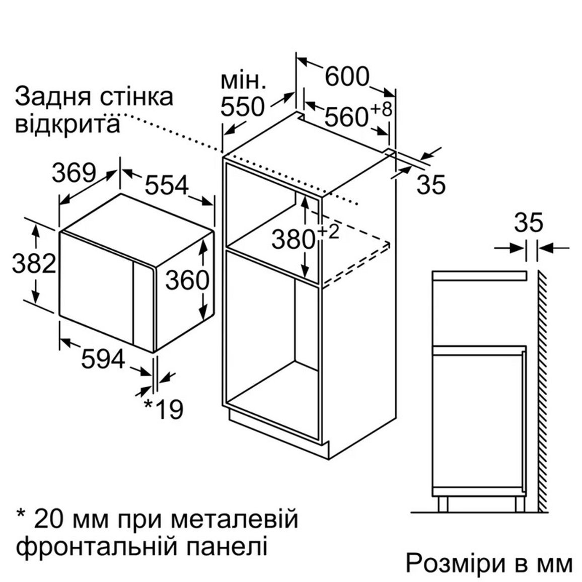 Вбудована микрохвильова піч BEL554MS0 Bosch Вбудована микрохвильова піч BEL554MS0 Bosch