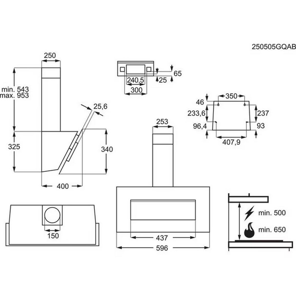 Витяжка нахилена LFV326K чорний Electrolux Витяжка нахилена LFV326K чорний Electrolux