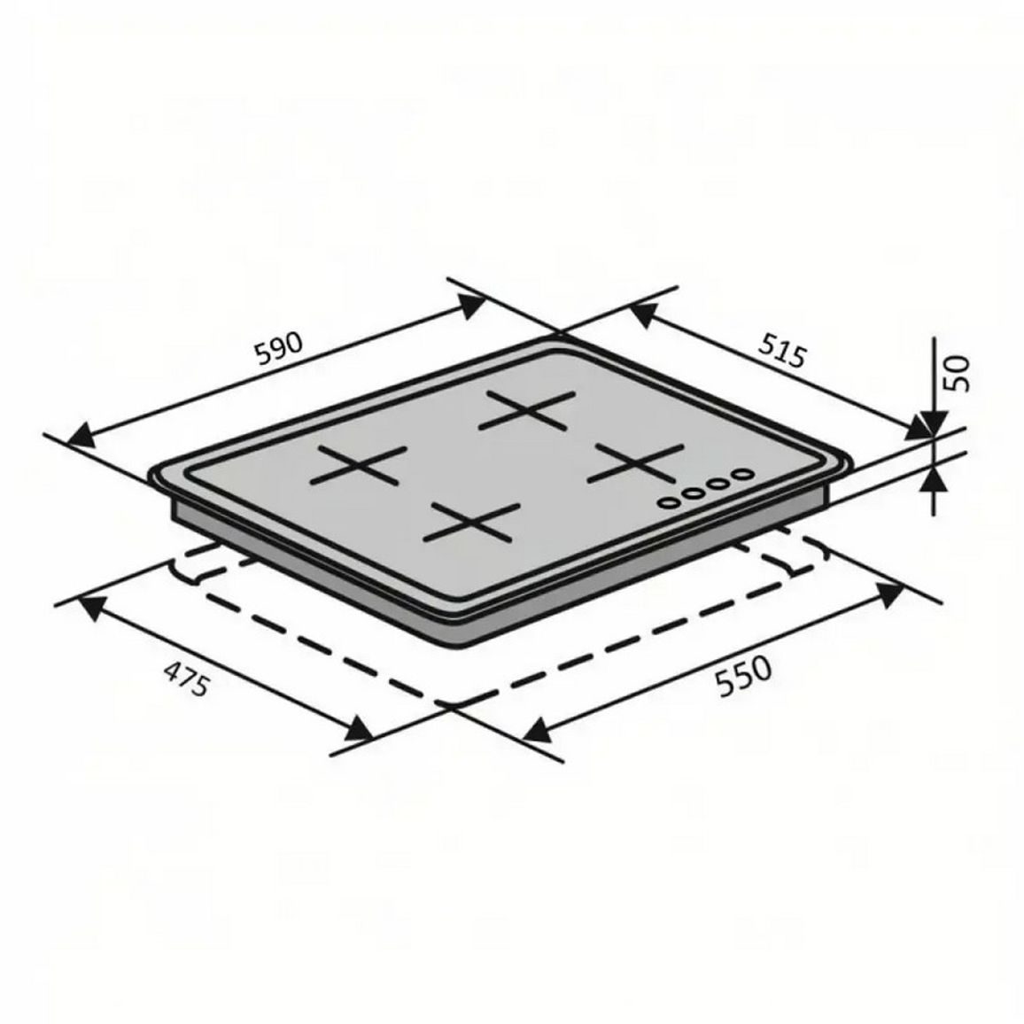Газова варильна поверхня HG640-TA3G CEST (WH) VENTOLUX Газова варильна поверхня HG640-TA3G CEST (WH) VENTOLUX