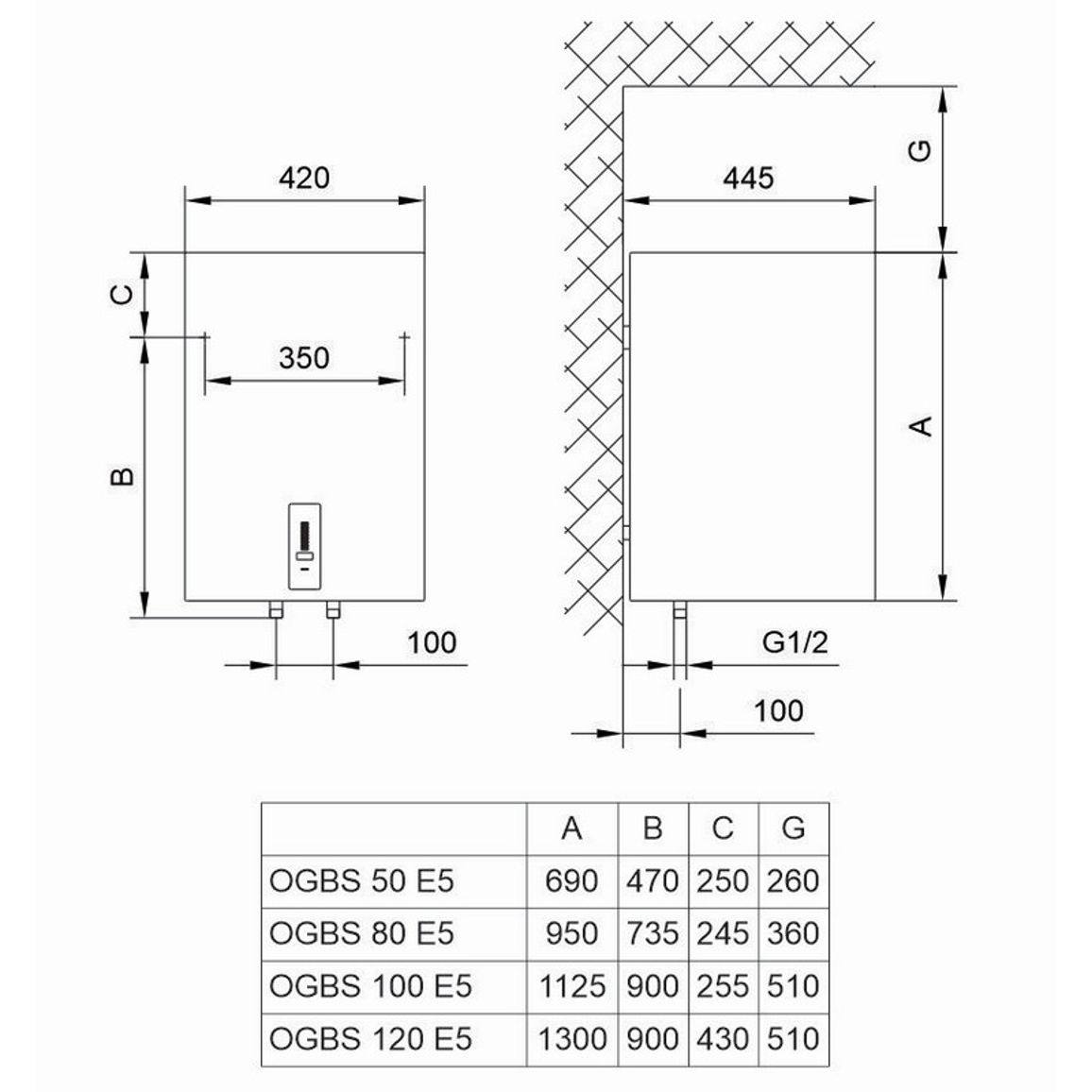 Водонагрівач слім SuprSD OGBS50_SUPRSD50, 50л, 2кВт, сухий тен, (700089) TIKI