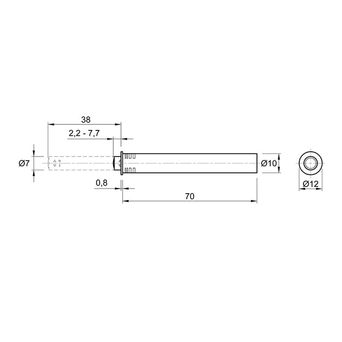 Механизм P2O PIN Strong, антрацит, врезной, длинный ход (9375964) Hettich 2.0 Механизм P2O PIN Strong, антрацит, врезной, длинный ход (9375964) Hettich 2.0