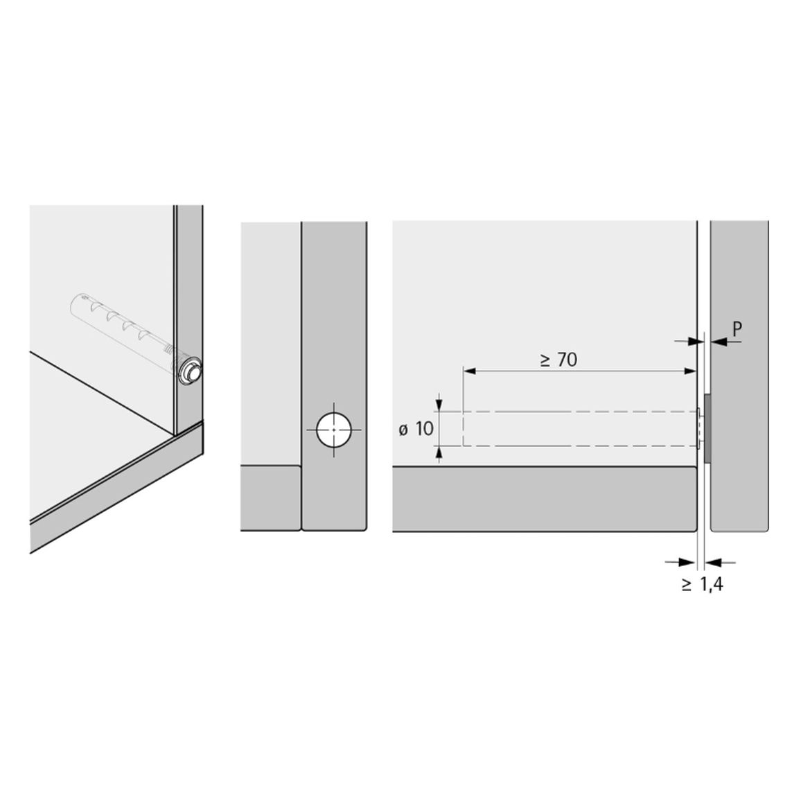 Механизм P2O Magnet, антрацит, врезной, длинный ход (9375986) Hettich 2.0 Механизм P2O Magnet, антрацит, врезной, длинный ход (9375986) Hettich 2.0