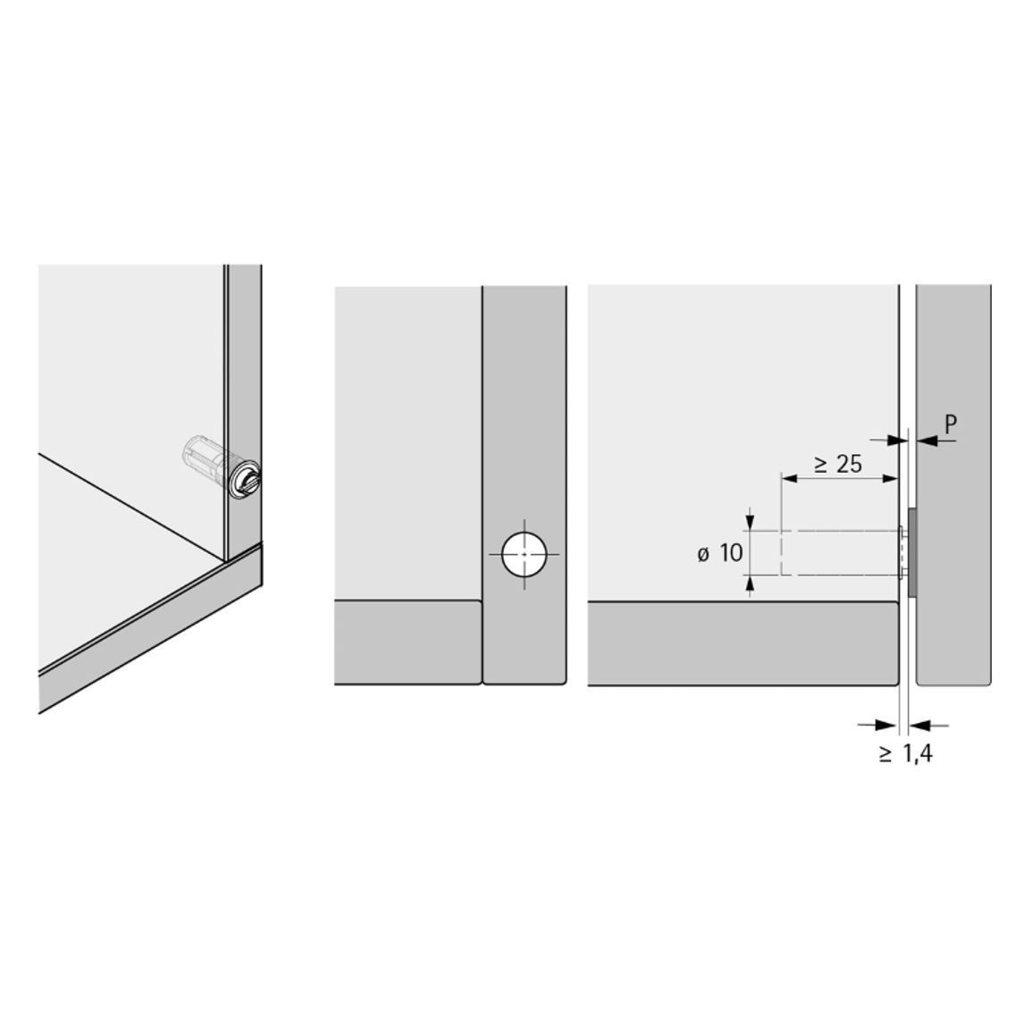 Магнитный замок P2O Lock для Magnet белый, врезной (9380308) Hettich 2.0 Магнитный замок P2O Lock для Magnet белый, врезной (9380308) Hettich 2.0
