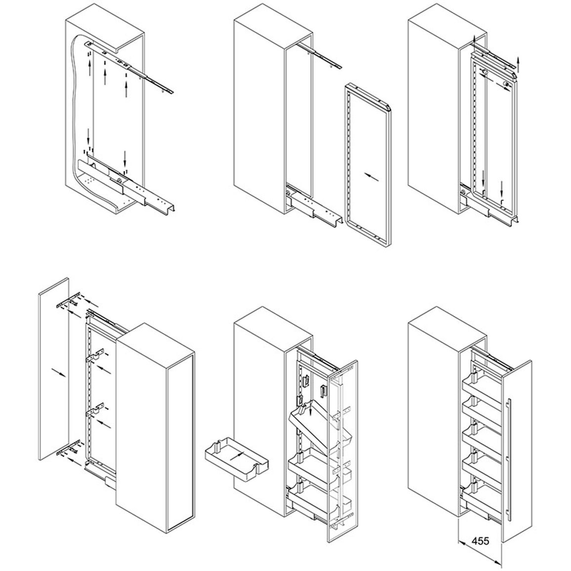 Карго-колона Aster NV 300мм графит 5 корзин 1450-1750 мм Muller Карго-колона Aster NV 300мм графит 5 корзин 1450-1750 мм Muller