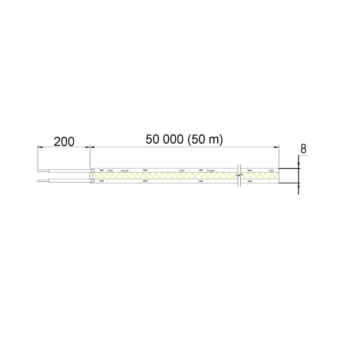 LED-лента COB free cut, 400 LEDs /m, 10W, 24V, IP20, теплый свет, 3000К LED-лента COB free cut, 400 LEDs /m, 10W, 24V, IP20, теплый свет, 3000К