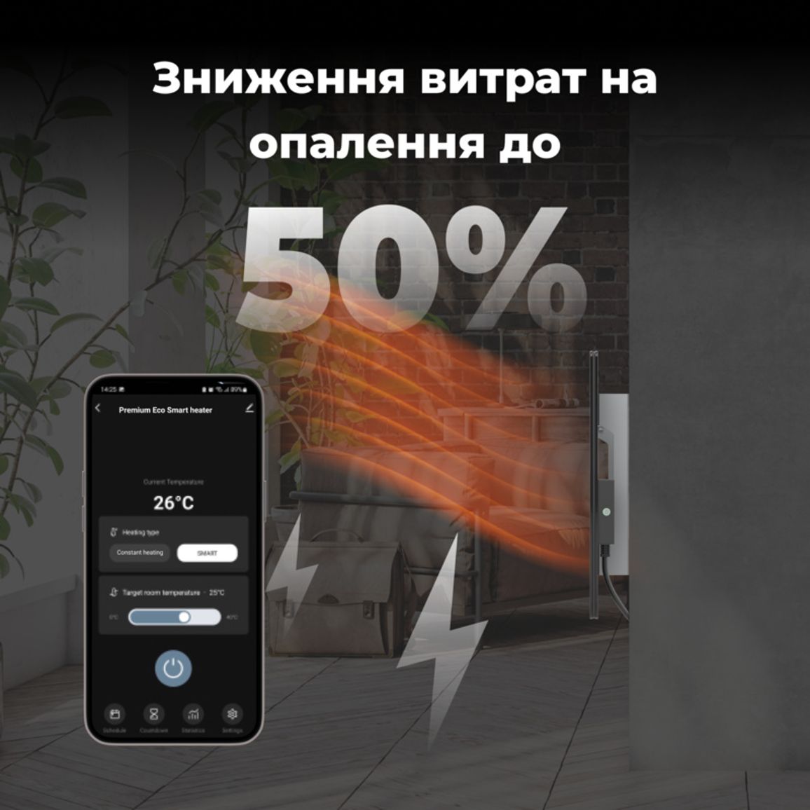Обігрівач Premium Eco Smart Heater, 700W, GH2S (AGH0002S) AENO