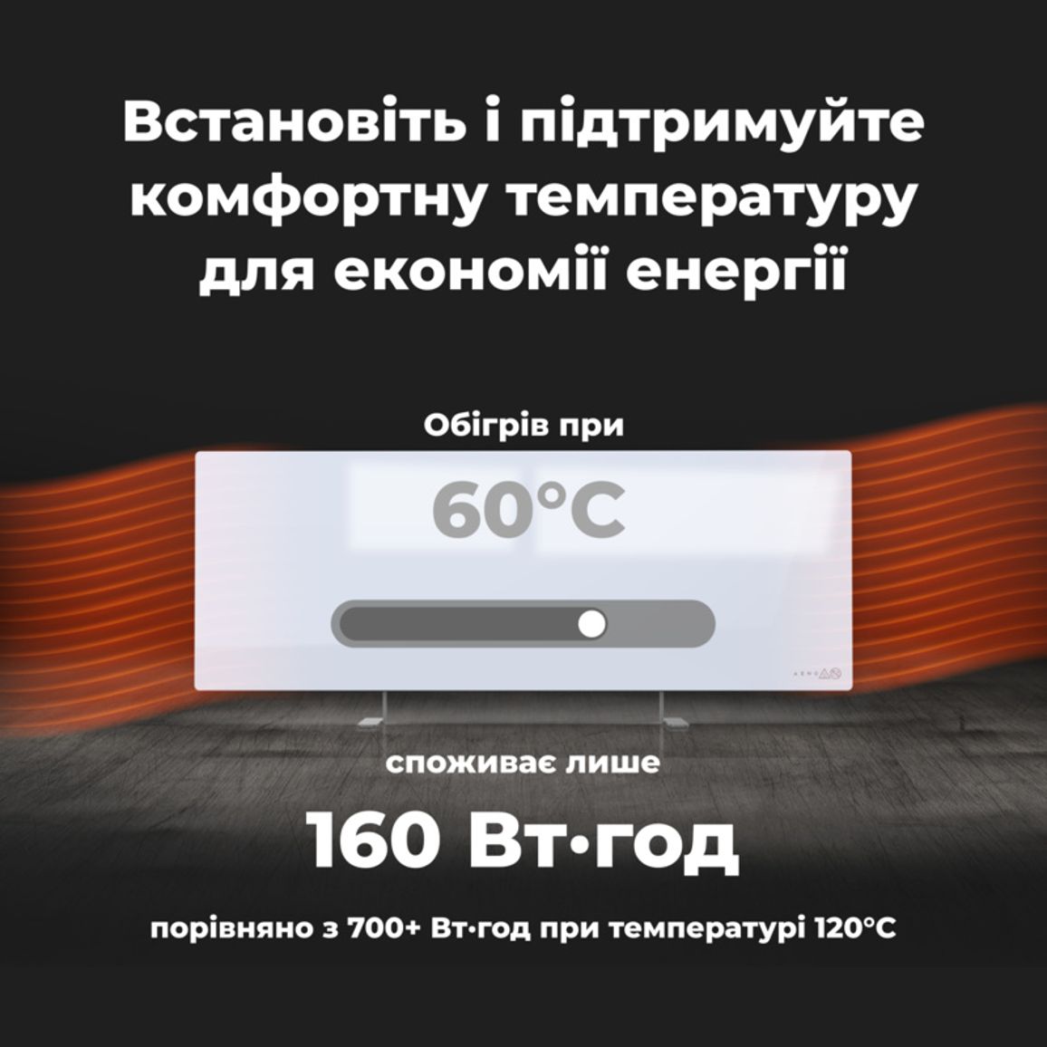 Обігрівач Premium Eco Smart Heater, 700W, Led display GH3S LED (AGH0003S) AENO