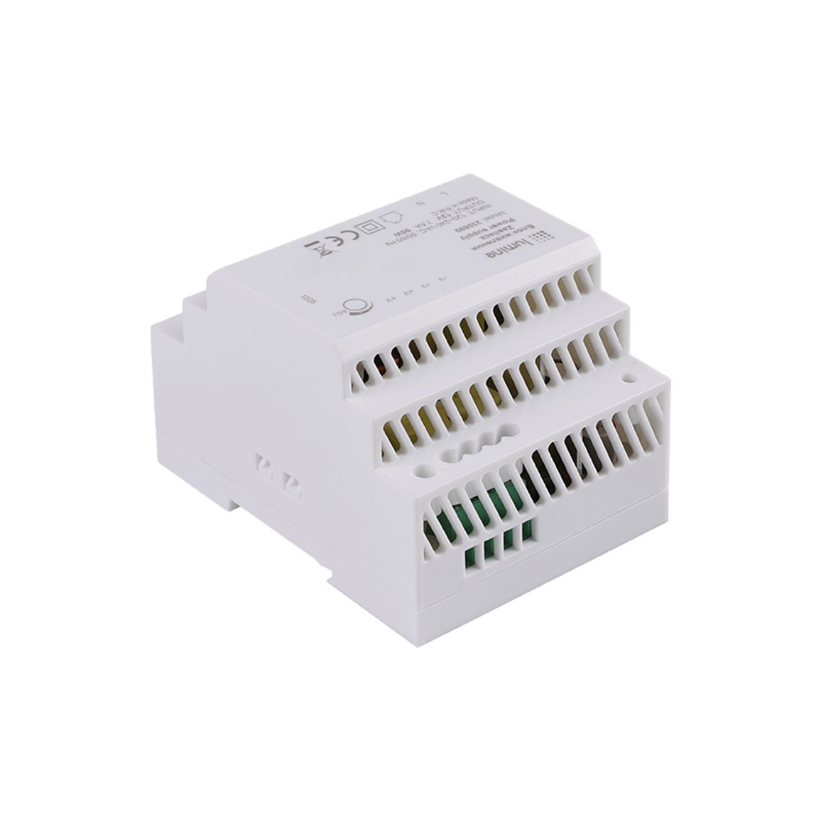 Блок живлення на DIN-рейку, 90W, 12V, IP20, пластик. корпус, Lumine