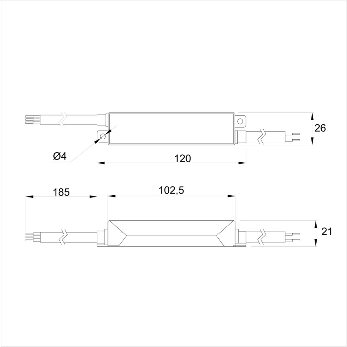 Блок питания для LED, 40W, 12V, IP67, металлический корпус, Lumine Profi line