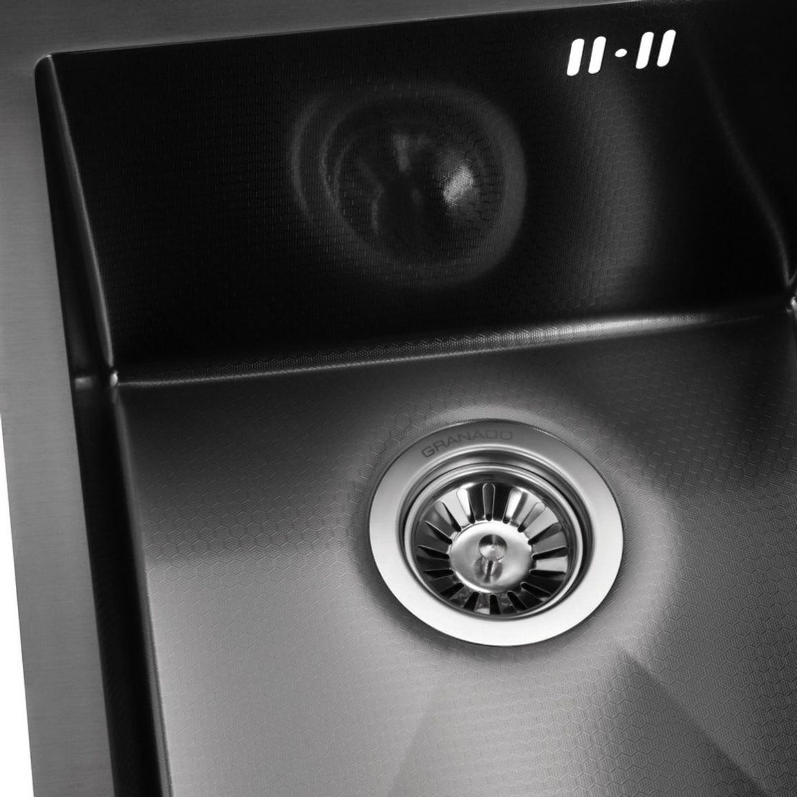 Мийка сталева Pravia S201 black honeycomb (410*500*220mm) Granado Мийка сталева Pravia S201 black honeycomb (410*500*220mm) Granado