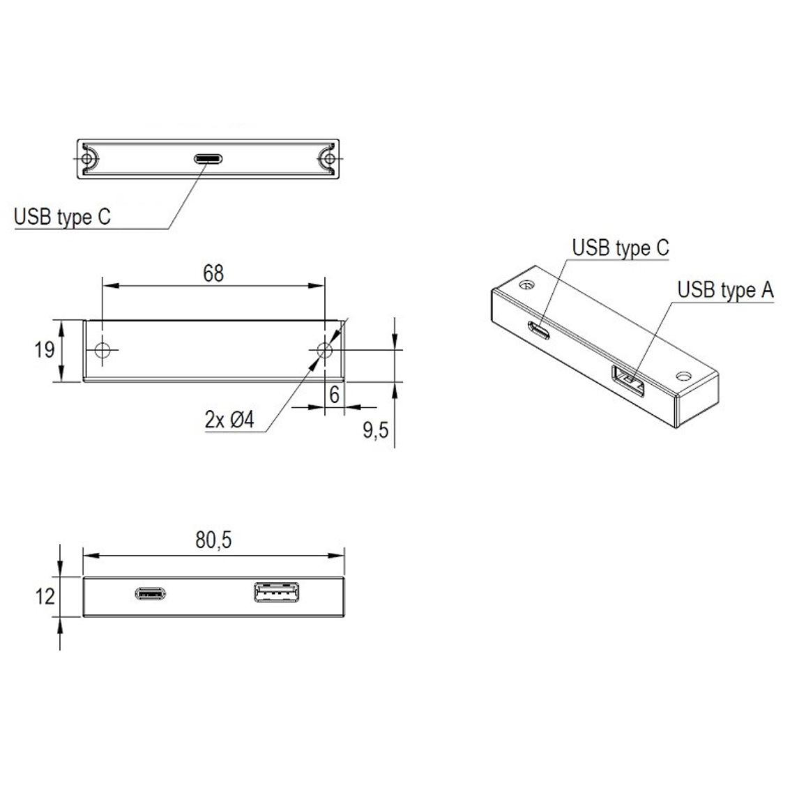 Овальная USB-розетка Lumine PULSE, 2xUSB A+C (30 Вт), черная Овальная USB-розетка Lumine PULSE, 2xUSB A+C (30 Вт), черная