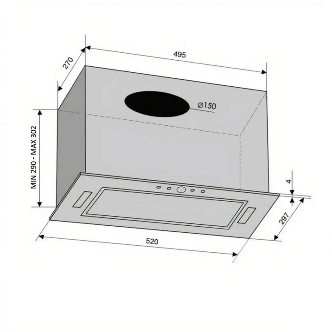 Вбудована витяжка PUNTO 52 MBG (1000) TC MS  VENTOLUX