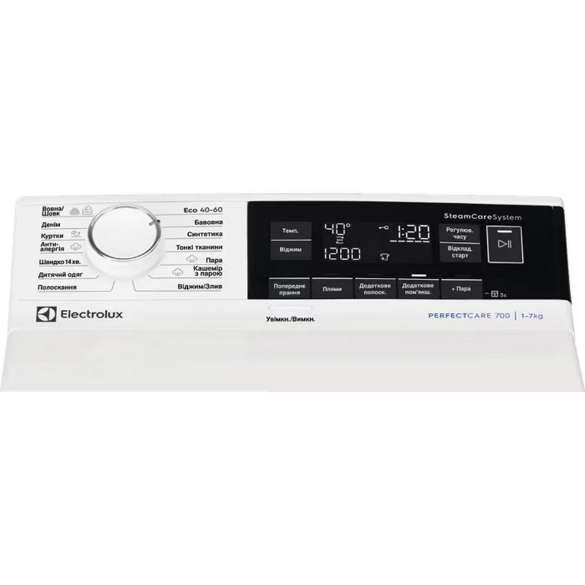 Вертикальна пральна машина EW7T3372U 7кг, білий Electrolux Вертикальна пральна машина EW7T3372U 7кг, білий Electrolux