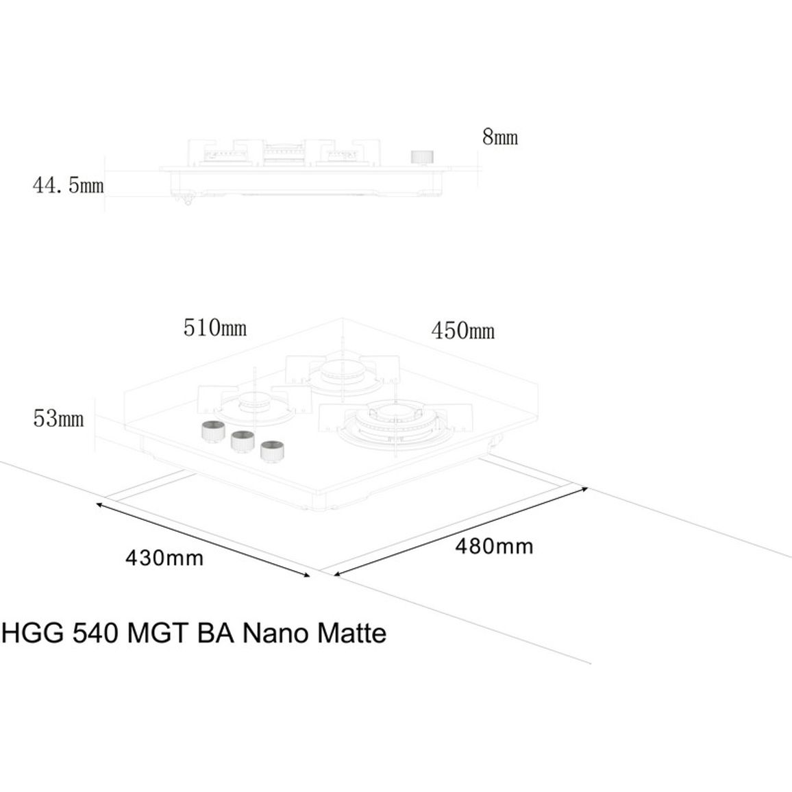 Газова варильна поверхня HGG 540 MGT BA Nano Matte Interline Газова варильна поверхня HGG 540 MGT BA Nano Matte Interline