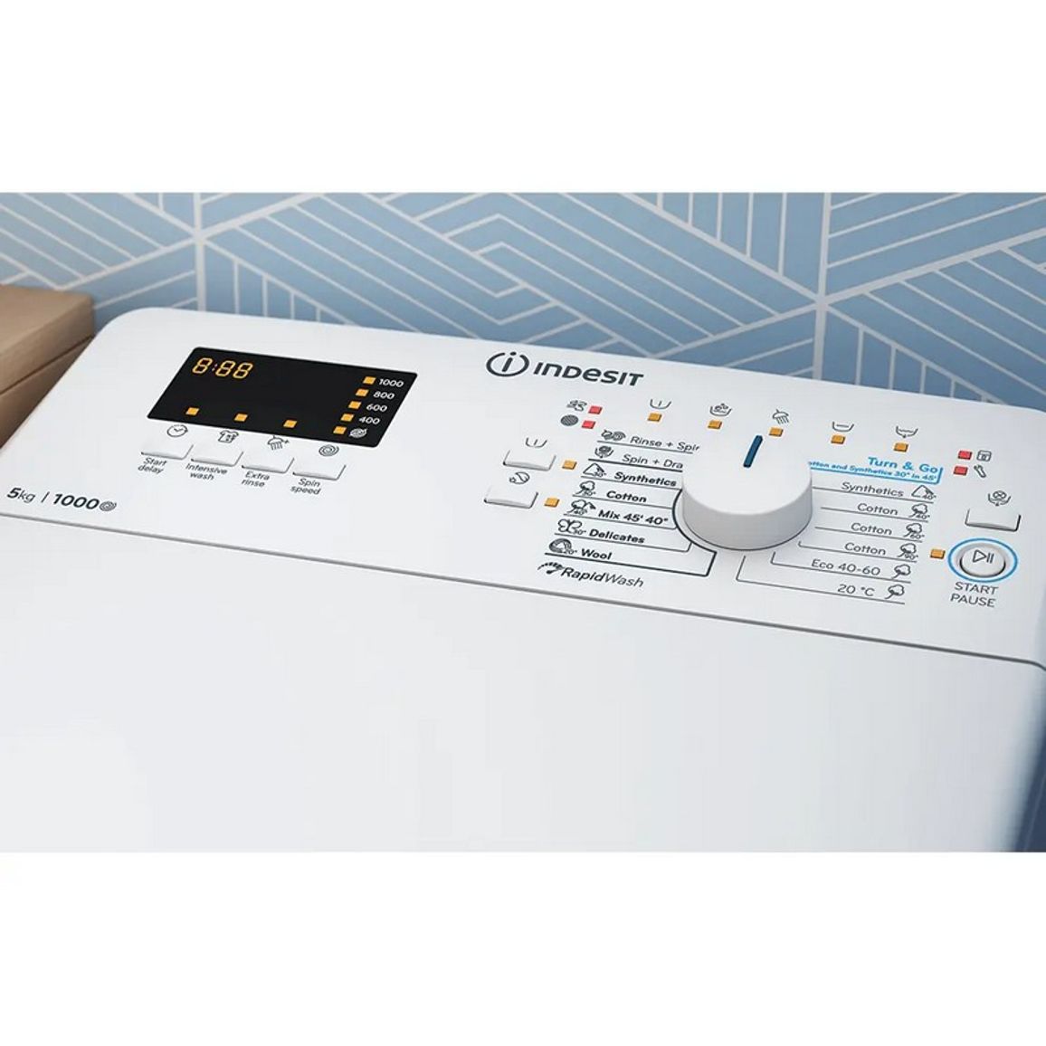 Пральна машина вертикальна BTWS50400EU/N біла Indesit