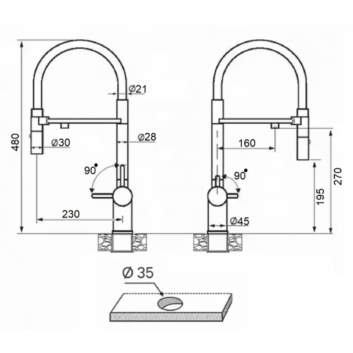 Змішувач FKM 3130 Black Steel Fabiano Змішувач FKM 3130 Black Steel Fabiano