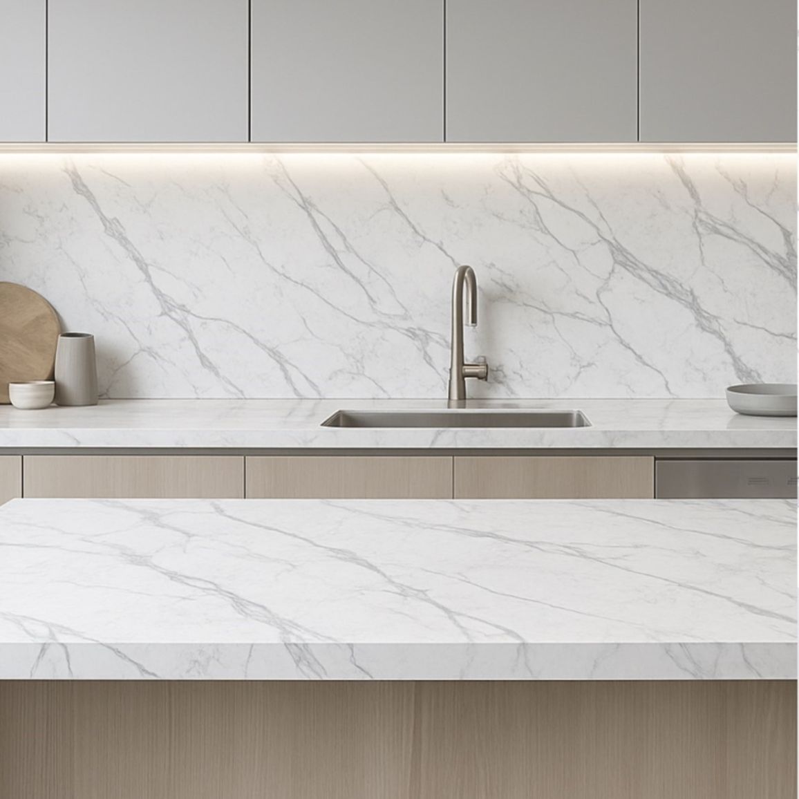 Штучний кварцит TermopalStone Calacatta Newborough 20 мм Штучний кварцит TermopalStone Calacatta Newborough 20 мм