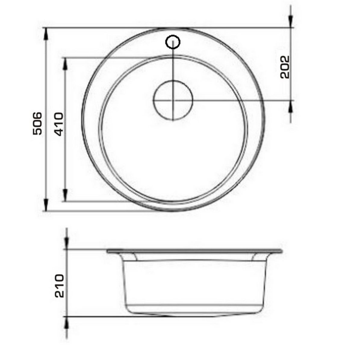 Мийка VITORIA black shine (D=510mm.) граніт Granado