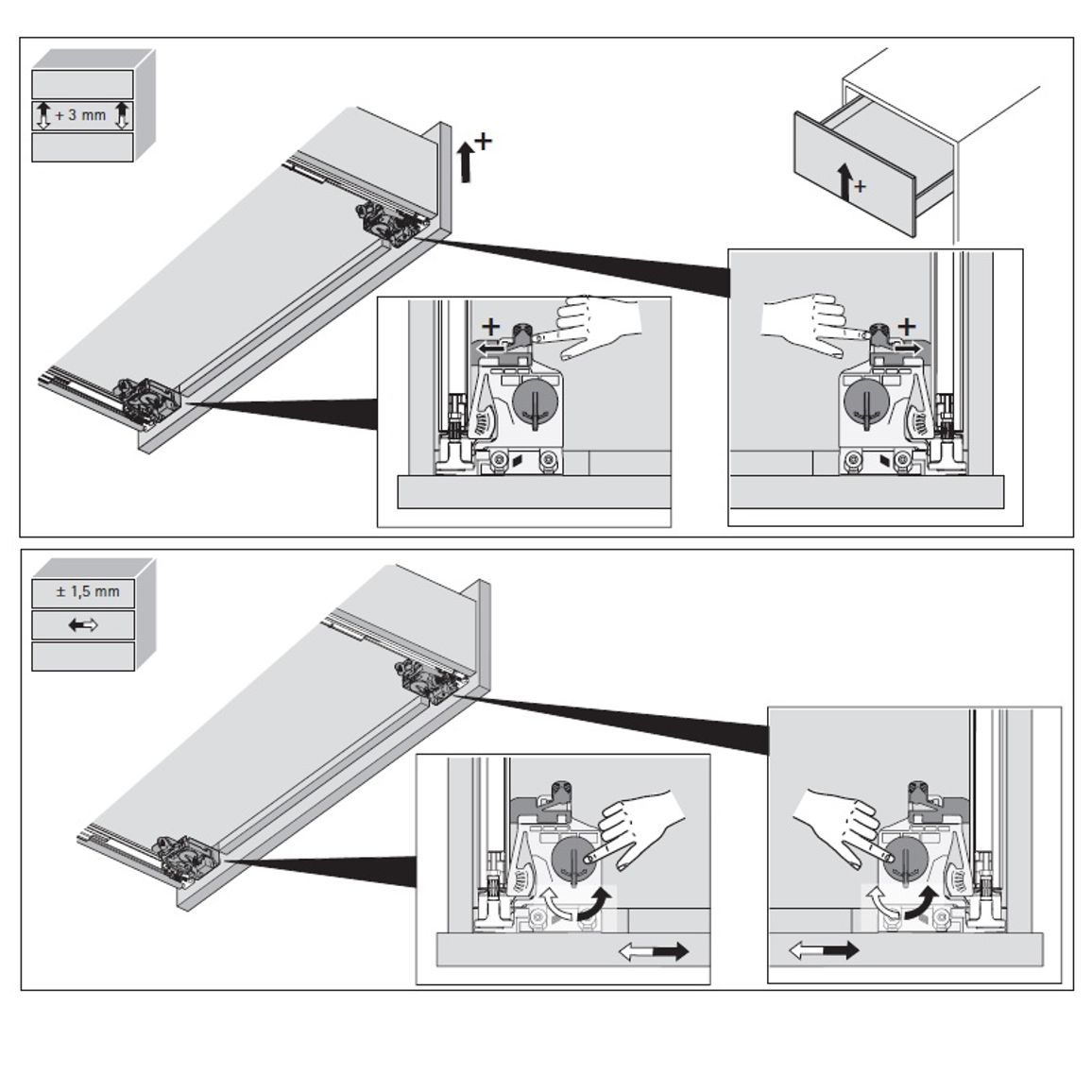 Quadro V6 5D L=300 Silent System (дотяжка) полная, M (30 кг), правая (9332644) Hettich