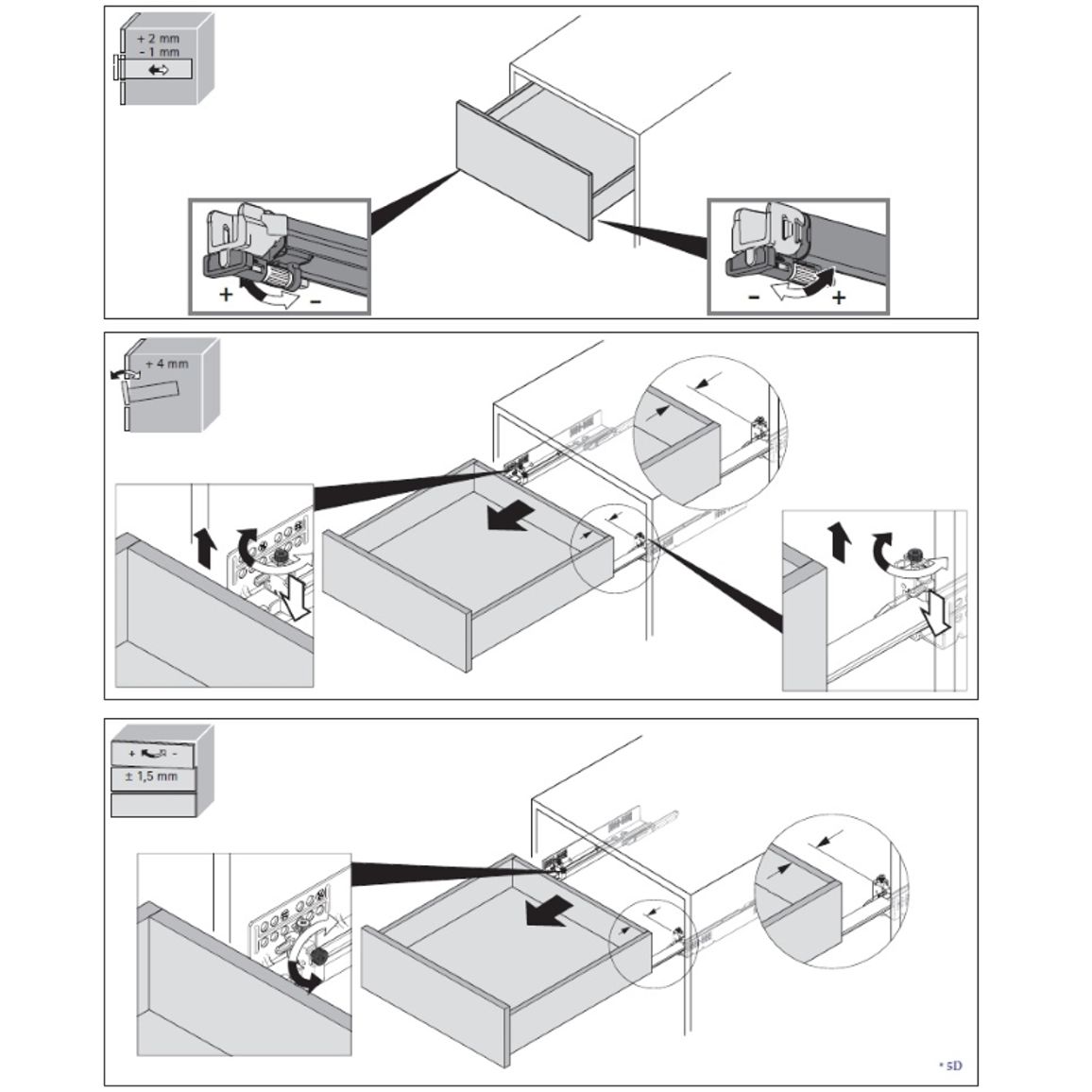 Quadro V6 5D L=550 Silent System (дотяг) повн.в., M (30кг), ліва (9332663) Hettich Quadro V6 5D L=550 Silent System (дотяг) повн.в., M (30кг), ліва (9332663) Hettich