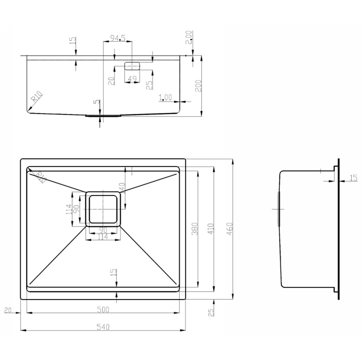 Мийка нерж. Quadro Center 54 Celldecor Nano Graphite (мпс) Fabiano Мийка нерж. Quadro Center 54 Celldecor Nano Graphite (мпс) Fabiano