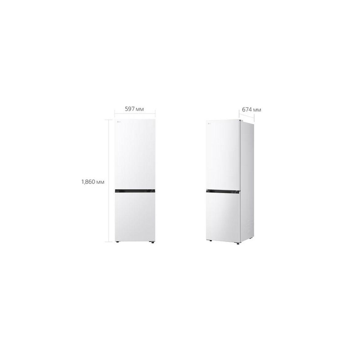 Холодильник з нижньою морозильною камерою GC-B459EQYM білий LG