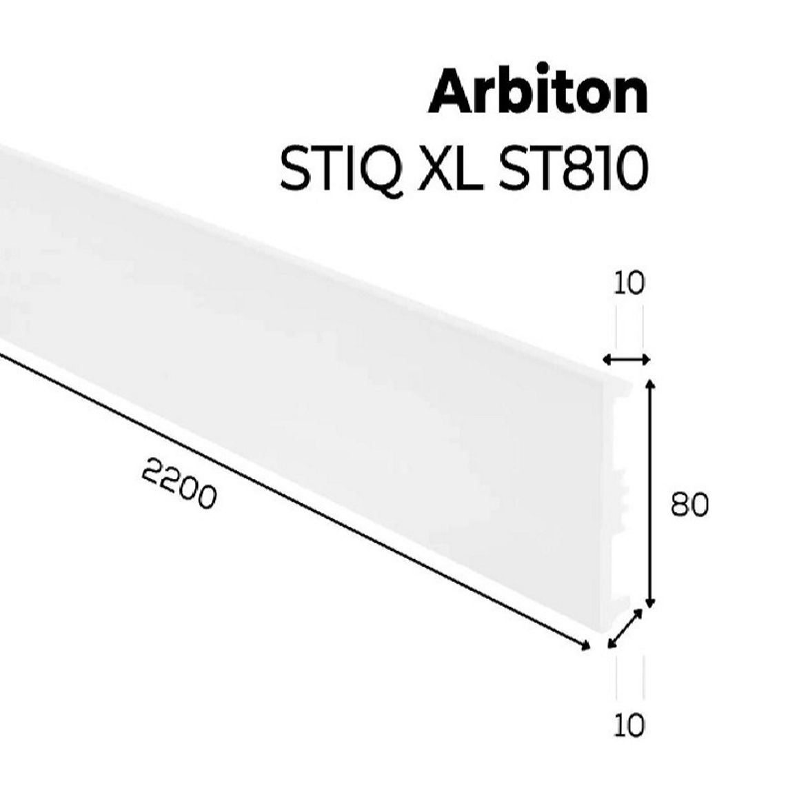Плинтус Arbiton - STIQ XL Белый STX810 2200х80х15мм Плинтус Arbiton - STIQ XL Белый STX810 2200х80х15мм