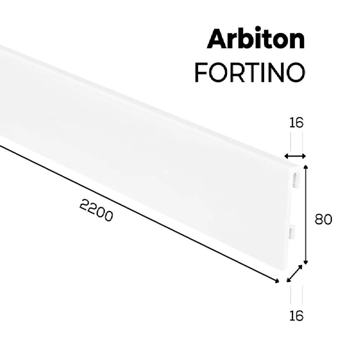 Плинтус Arbiton - FORTINO Белый 40 2200х80х16мм Плинтус Arbiton - FORTINO Белый 40 2200х80х16мм