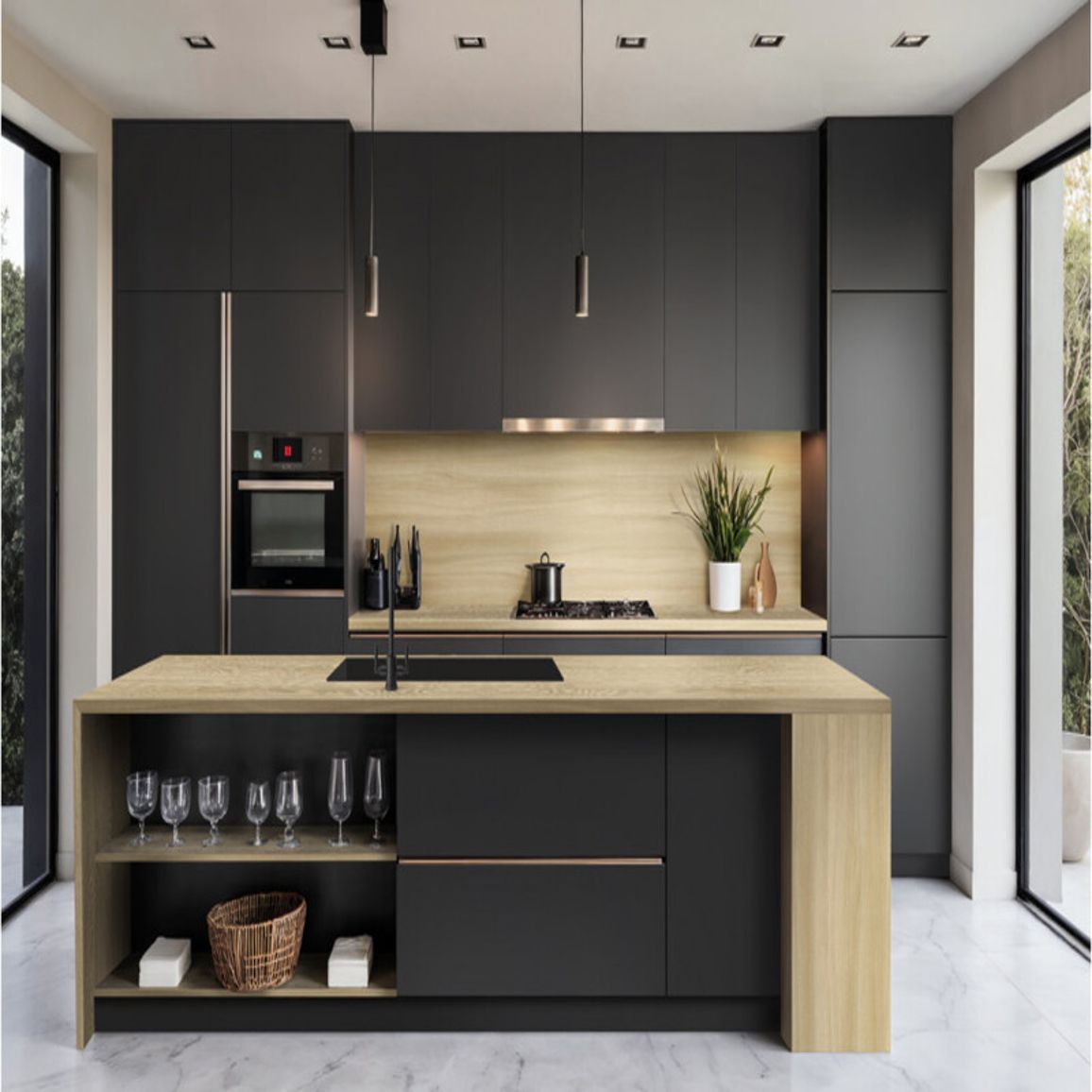 Столешница Luxeform S158/R3-1 U Дуб Елеганс 4200х600х18мм