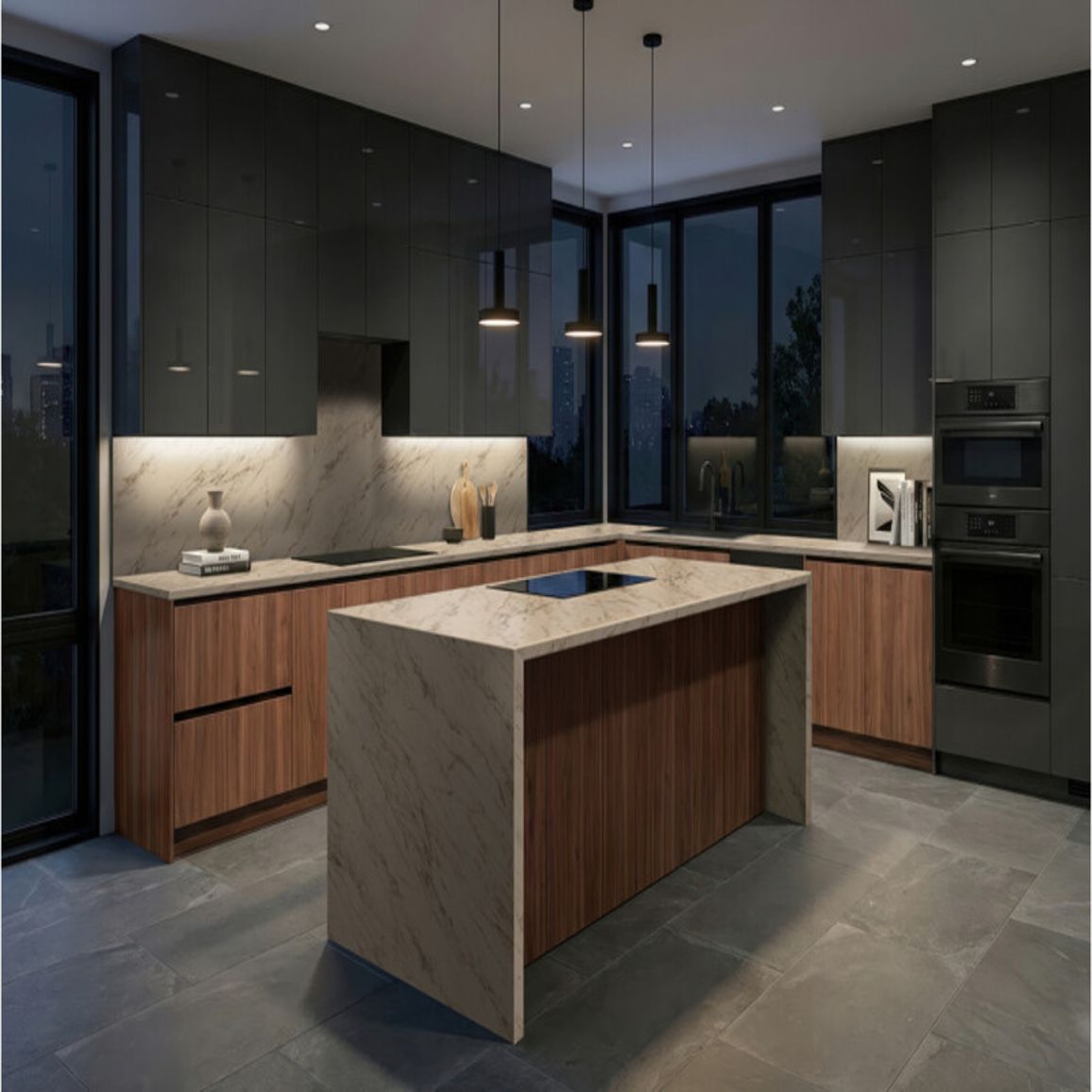 Столешница Luxeform S169/R3-1 U Мрамор Мельбурн 4200х600х38мм Столешница Luxeform S169/R3-1 U Мрамор Мельбурн 4200х600х38мм