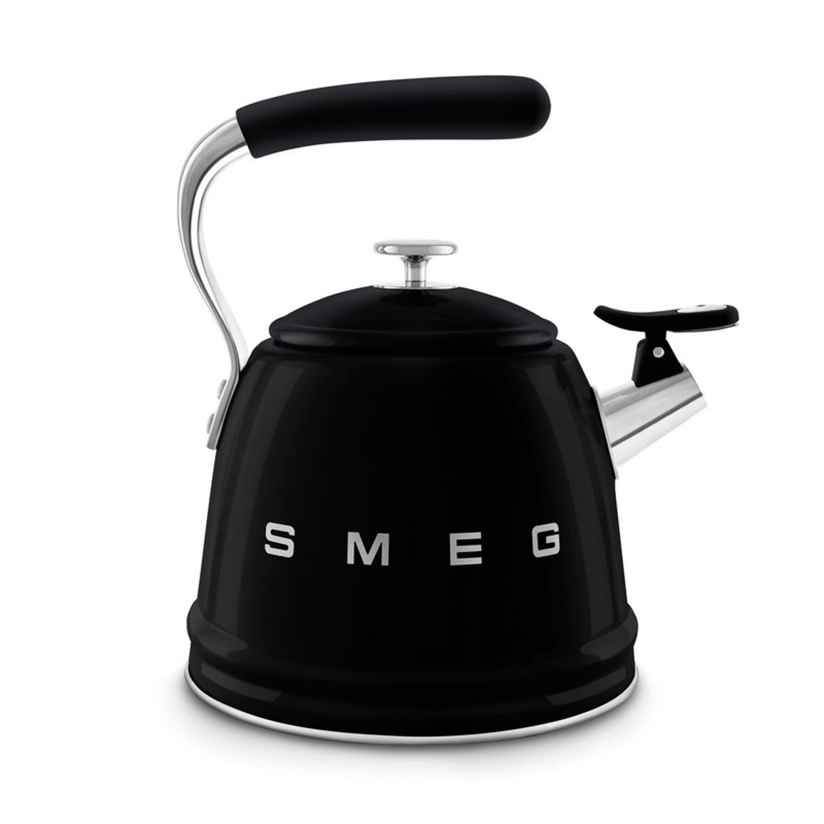 Чайник зі свистком WKF01BL чорний Smeg (50'S RETRO STYLE) Чайник зі свистком WKF01BL чорний Smeg (50'S RETRO STYLE)