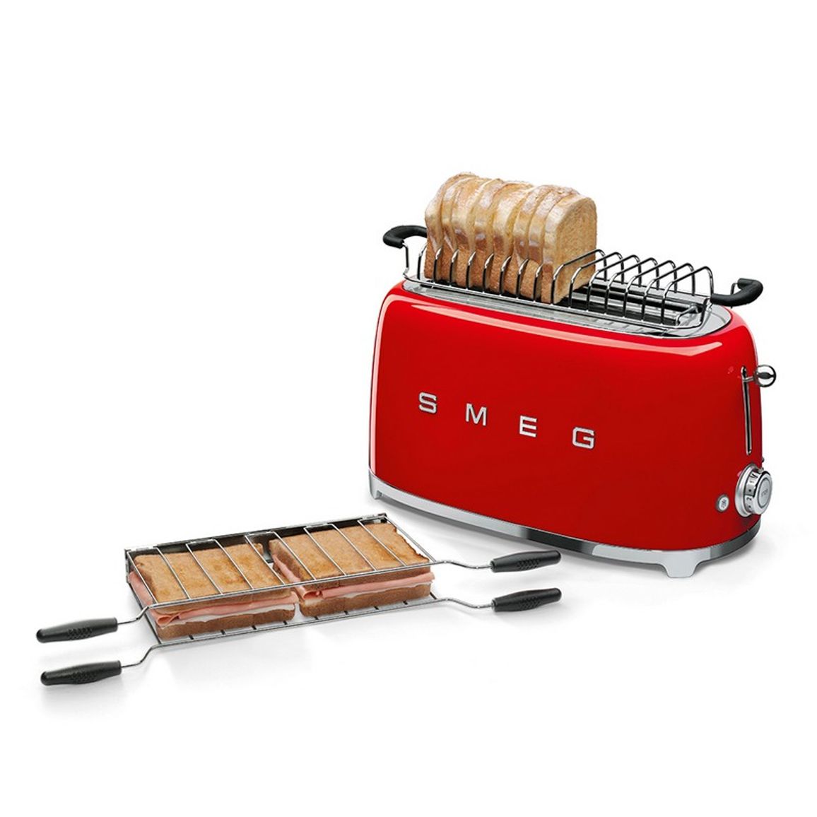Тостер електричний TSF02RDEU червоний Smeg (50'S RETRO STYLE) Тостер електричний TSF02RDEU червоний Smeg (50'S RETRO STYLE)