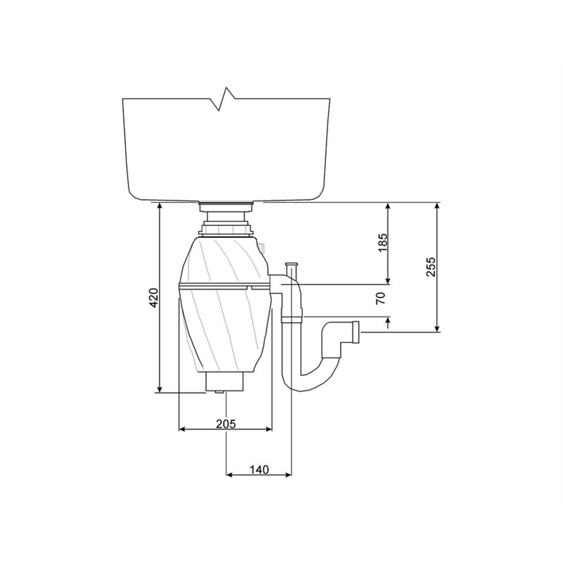Подрібнювач харчових відходів KITFD075 (0,75 к.с) Smeg (UNIVERSAL)