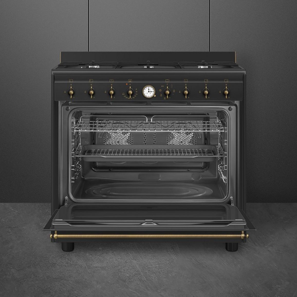 Варильний центр CO90GMAN2 90 см антрацит Smeg (COLONIALE) Варильний центр CO90GMAN2 90 см антрацит Smeg (COLONIALE)