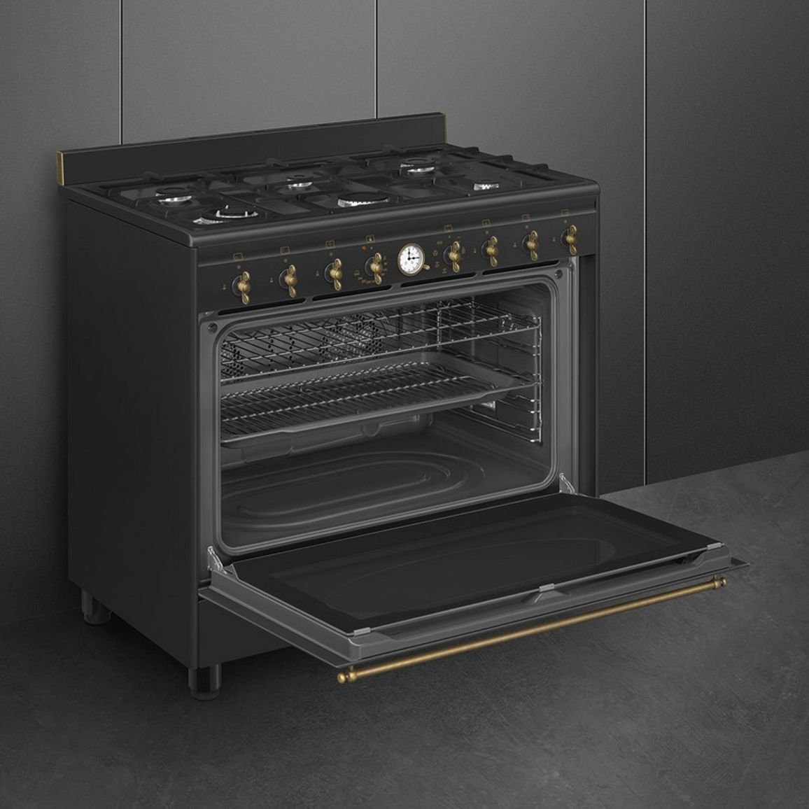 Варильний центр CO90GMAN2 90 см антрацит Smeg (COLONIALE) Варильний центр CO90GMAN2 90 см антрацит Smeg (COLONIALE)