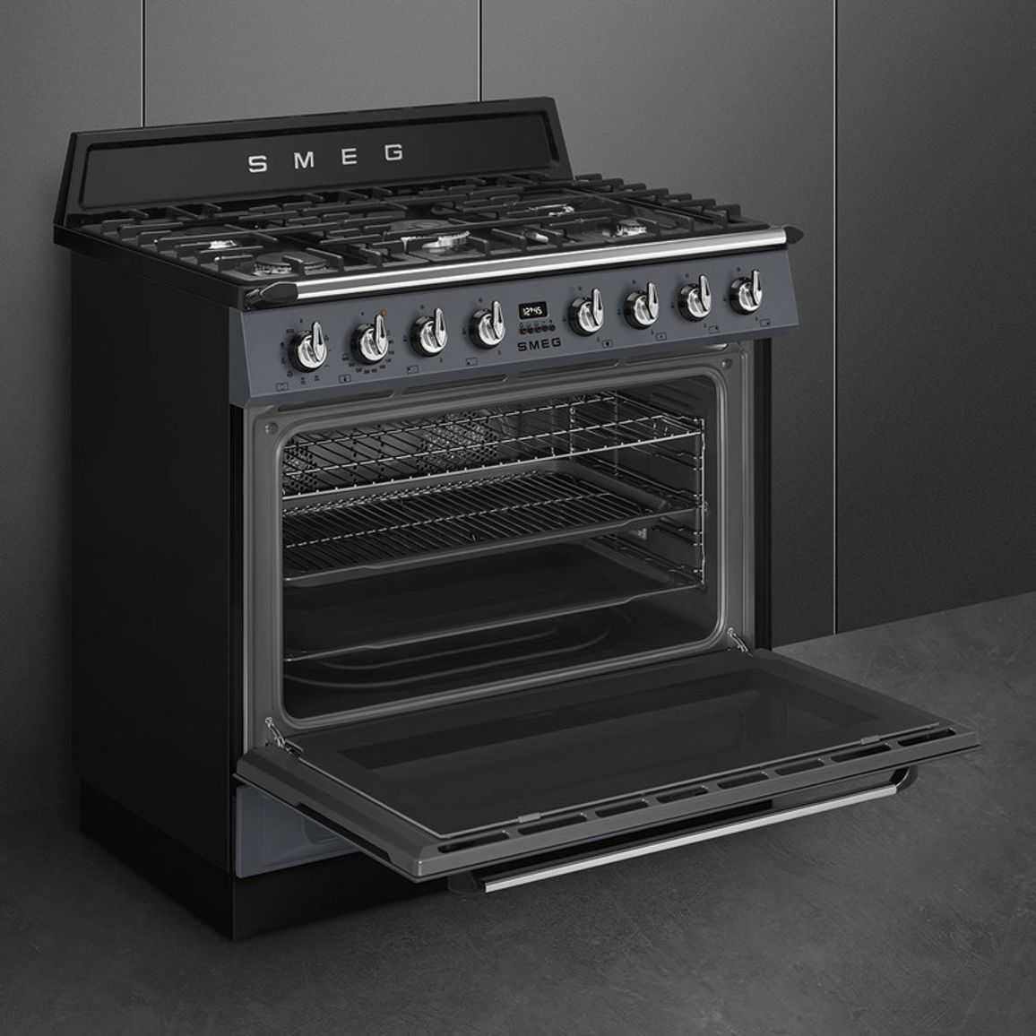 Варильний центр TR90GMGR 90 см сірий Smeg (VICTORIA) Варильний центр TR90GMGR 90 см сірий Smeg (VICTORIA)