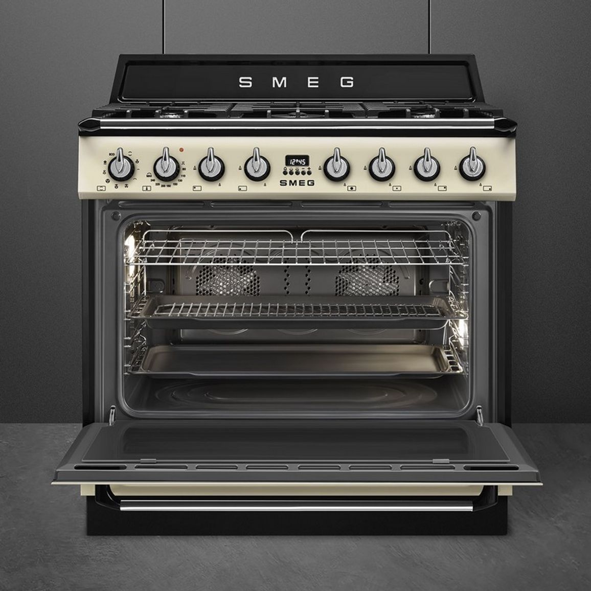 Варильний центр TR90GMP 90 см кремовий Smeg (VICTORIA) Варильний центр TR90GMP 90 см кремовий Smeg (VICTORIA)