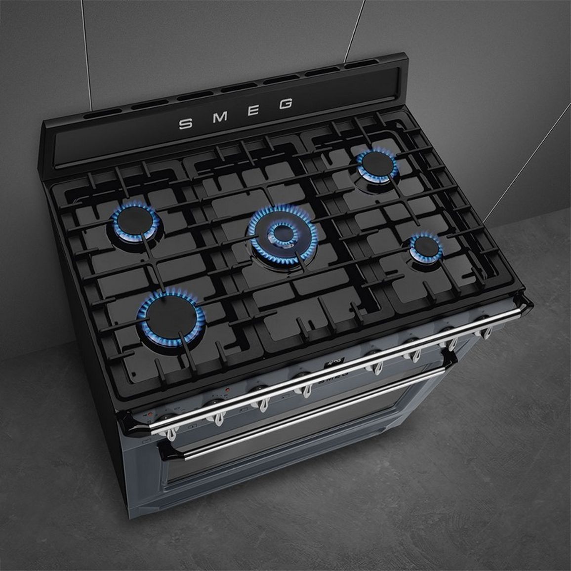 Варильний центр TR90GPGR 90 см сірий Smeg (VICTORIA) Варильний центр TR90GPGR 90 см сірий Smeg (VICTORIA)