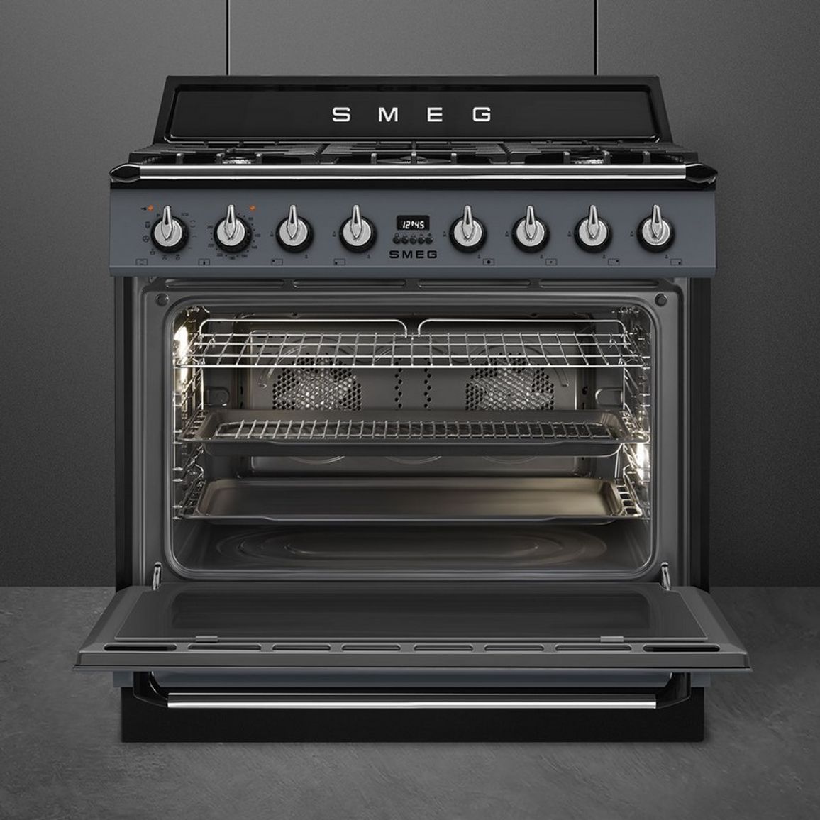 Варильний центр TR90GPGR 90 см сірий Smeg (VICTORIA) Варильний центр TR90GPGR 90 см сірий Smeg (VICTORIA)