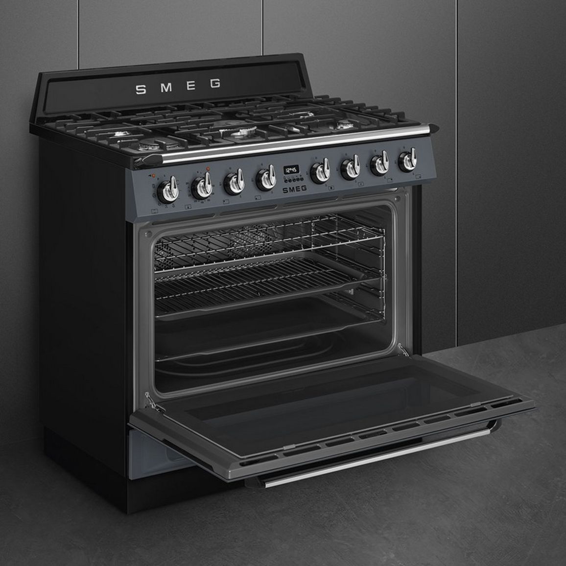 Варильний центр TR90GPGR 90 см сірий Smeg (VICTORIA) Варильний центр TR90GPGR 90 см сірий Smeg (VICTORIA)
