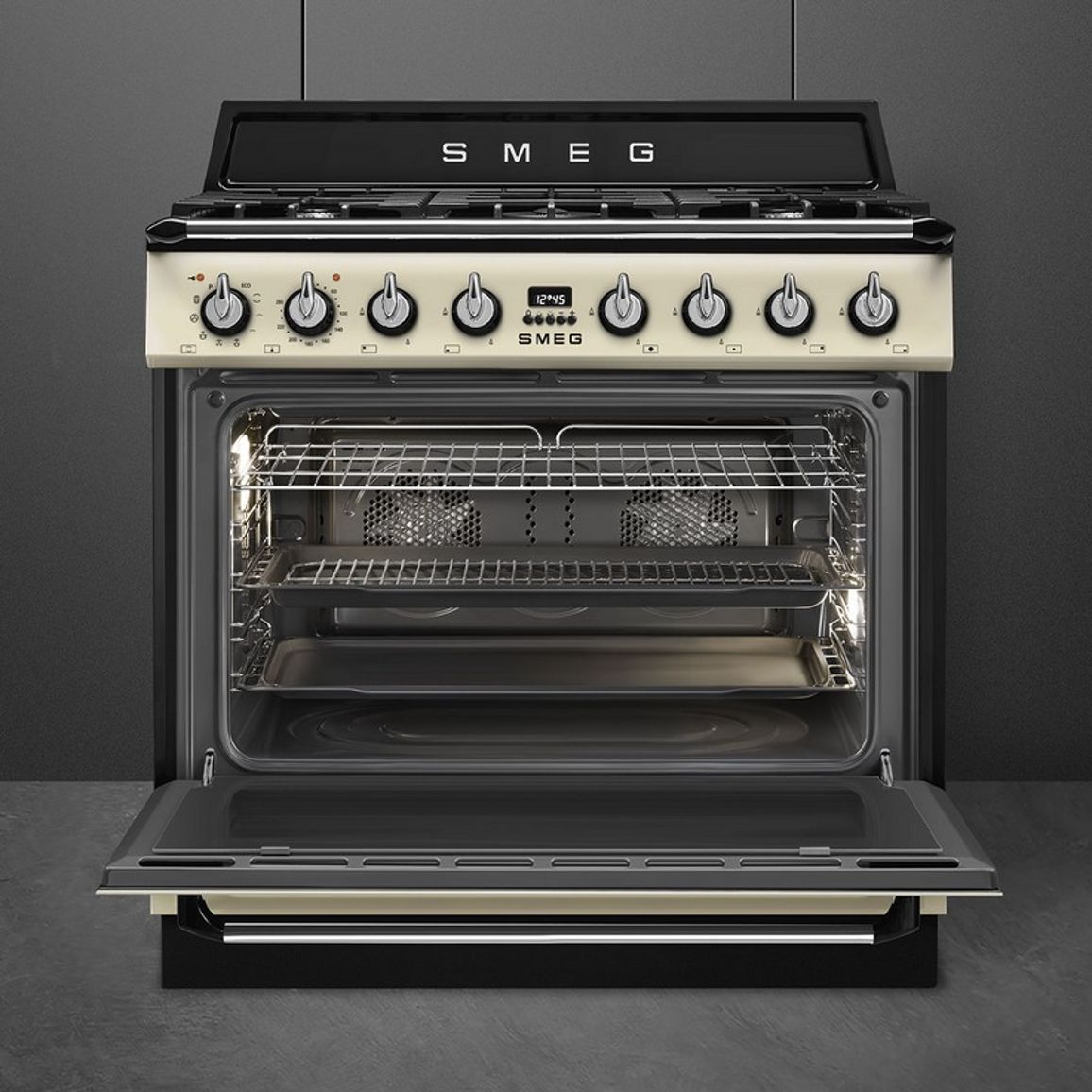 Варильний центр TR90GPP 90 см кремовий Smeg (VICTORIA) Варильний центр TR90GPP 90 см кремовий Smeg (VICTORIA)