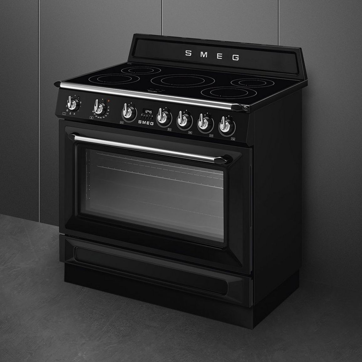 Варильний центр TR90IMBL 90 см чорний Smeg (VICTORIA) Варильний центр TR90IMBL 90 см чорний Smeg (VICTORIA)