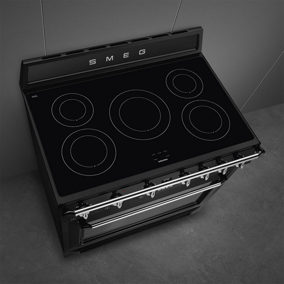 Варильний центр TR90IMBL 90 см чорний Smeg (VICTORIA) Варильний центр TR90IMBL 90 см чорний Smeg (VICTORIA)