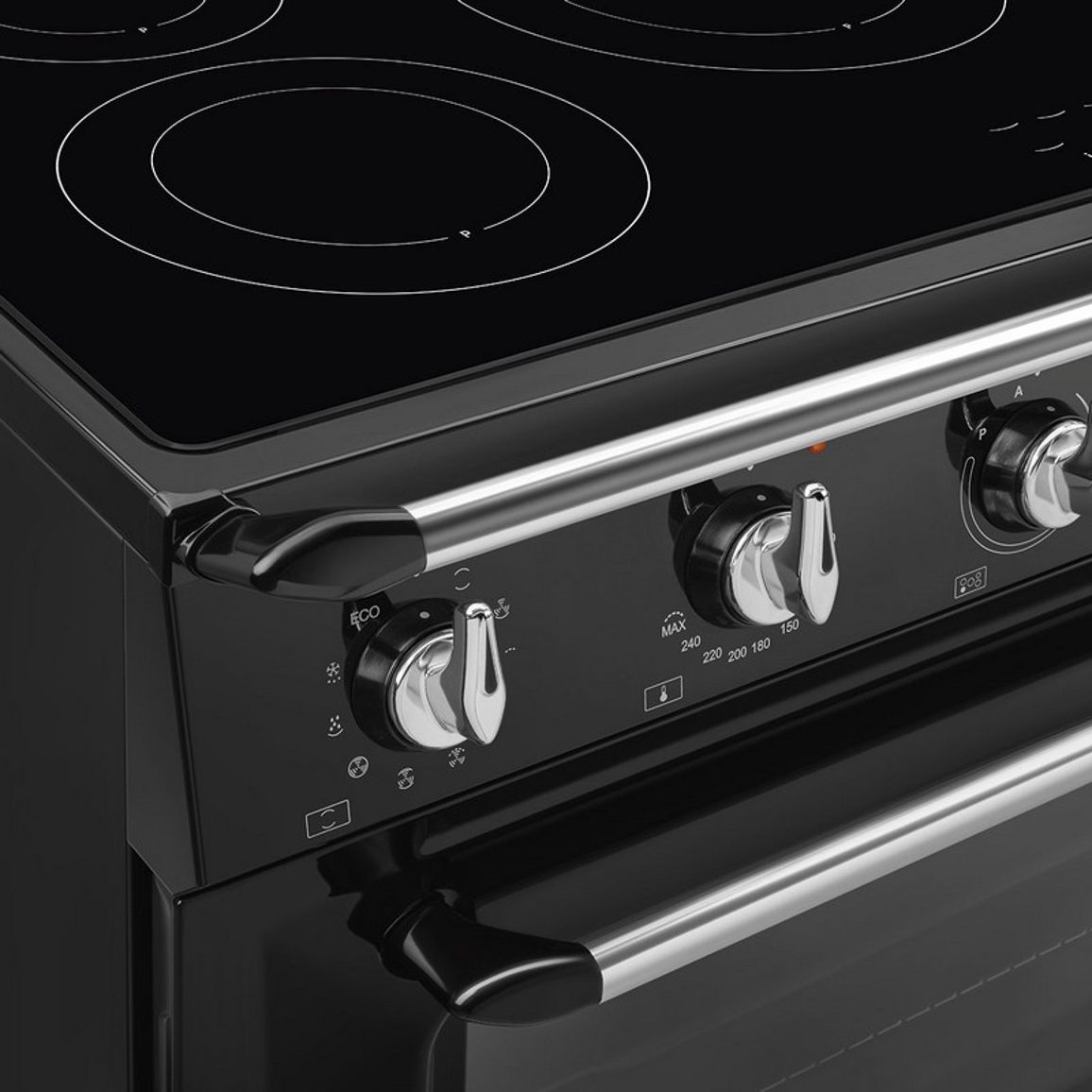 Варильний центр TR90IMBL 90 см чорний Smeg (VICTORIA) Варильний центр TR90IMBL 90 см чорний Smeg (VICTORIA)