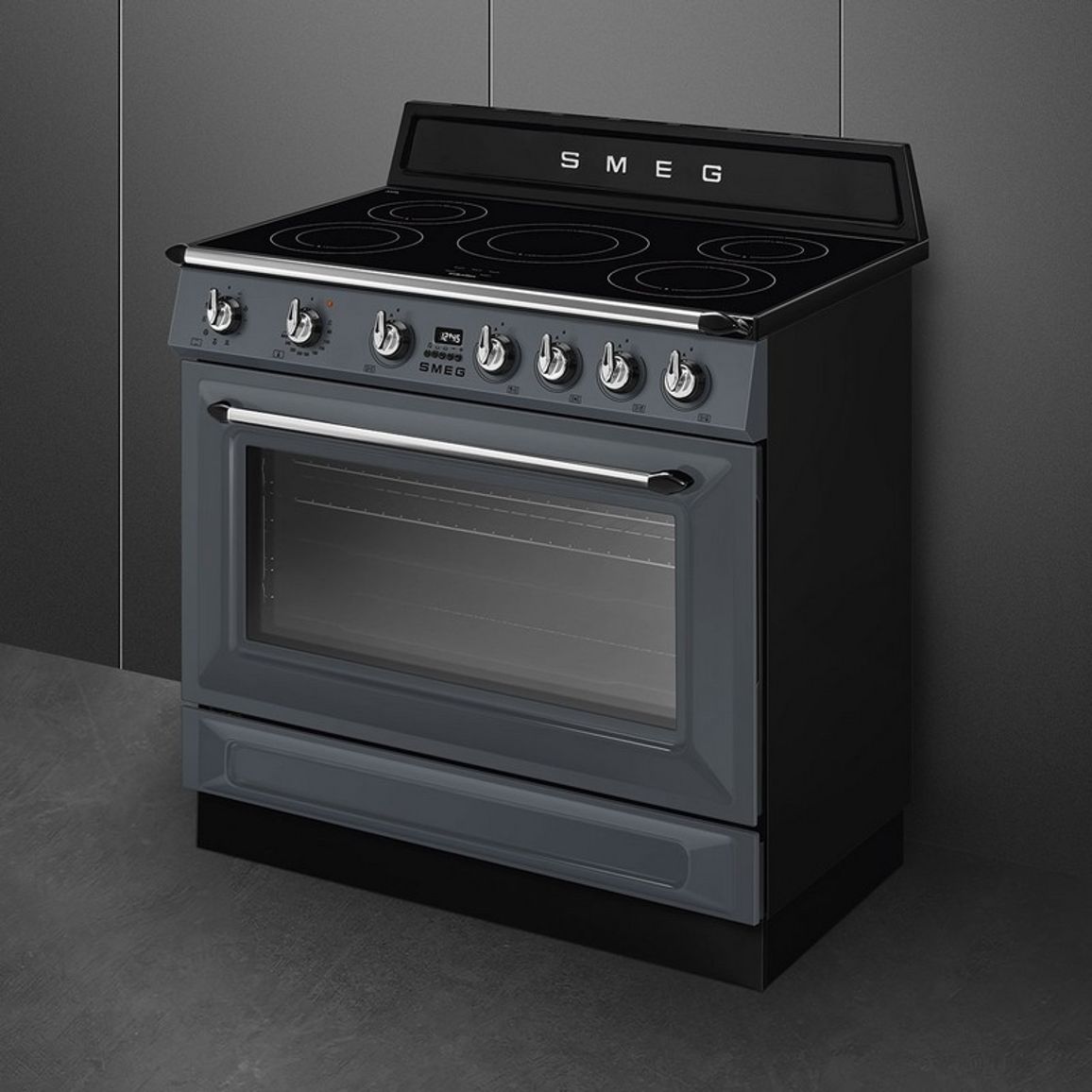 Варильний центр TR90IMGR 90 см сірий Smeg (VICTORIA)