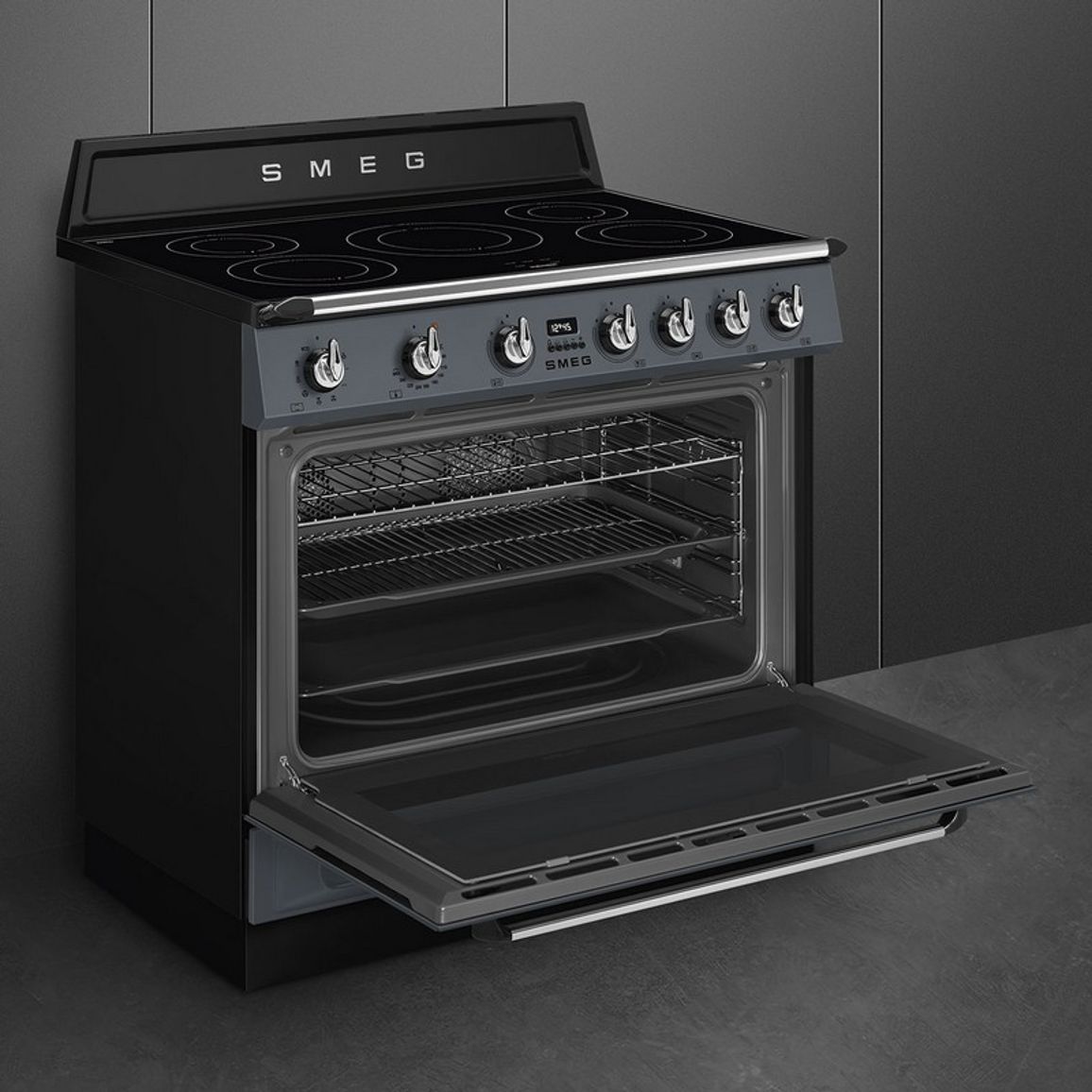 Варильний центр TR90IMGR 90 см сірий Smeg (VICTORIA)