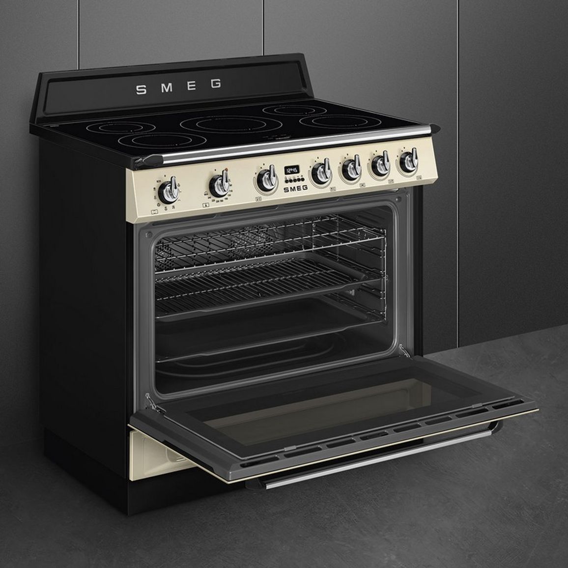 Варильний центр TR90IMP 90 см кремовий Smeg (VICTORIA) Варильний центр TR90IMP 90 см кремовий Smeg (VICTORIA)