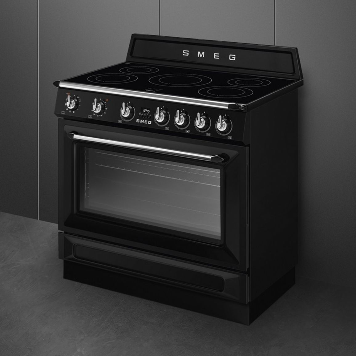 Варильний центр TR90IPBL 90 см чорний Smeg (VICTORIA) Варильний центр TR90IPBL 90 см чорний Smeg (VICTORIA)